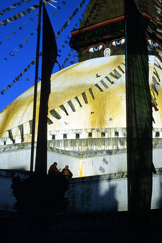 Monks at Bhodinath, Kathmandu Nepal